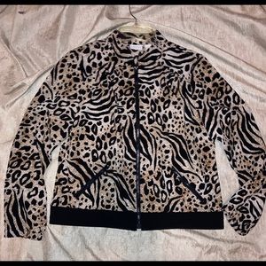 CHICOS ZENERGY  LEOPARD PRINT JACKET. SIZE 1